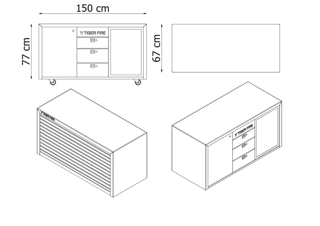 Pro Cooler Table - Tiger Fire Plancha BBQ