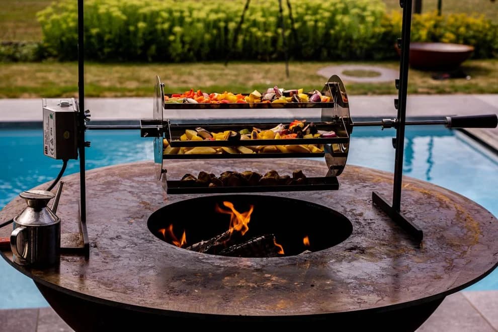 Stainless Steel Rotisserie Basket - TIGER FIRE Plancha BBQ 88-112