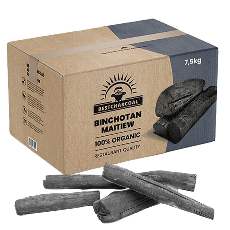 Binchotan Holzkohle, 7,5kg, Maitiew, Bestcharcoal