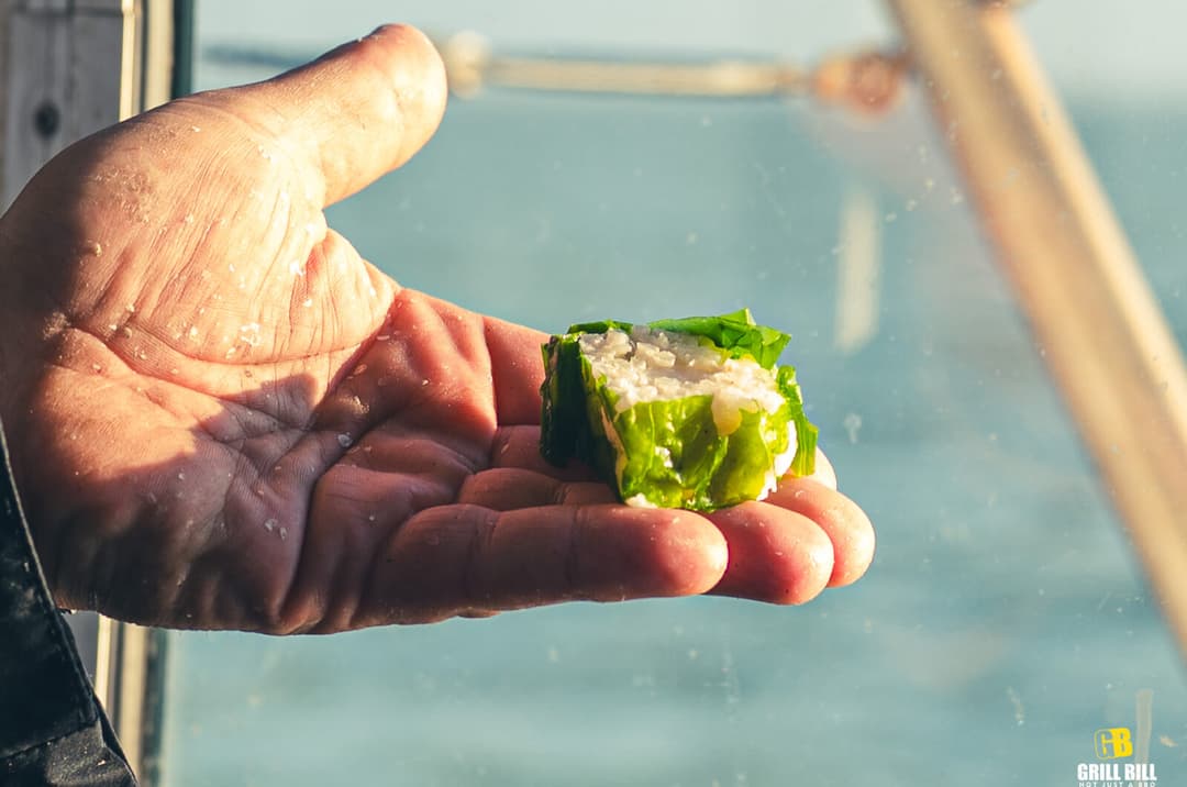 Sushi from Smokey Risotto with Seaweed and Dried Capers