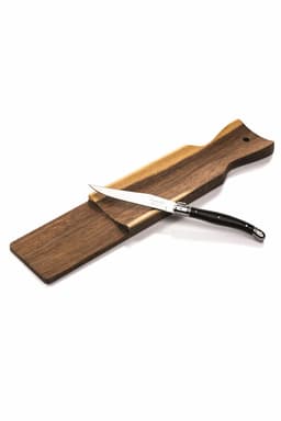 Wurstbrett Akazie mit schwarzem Messer