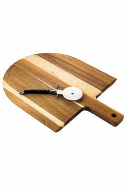 Pizzaschneider mit Servierbrett Akazienholz