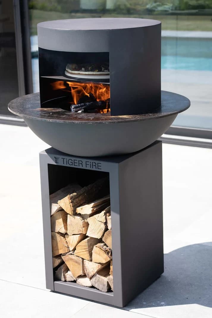 Pizza-Ofen Schwarz - TIGER FIRE Plancha BBQ 88-112