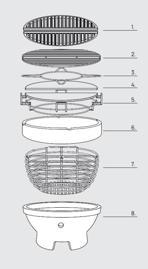 Large Kamado BBQ 21", Grill Bill Pro III